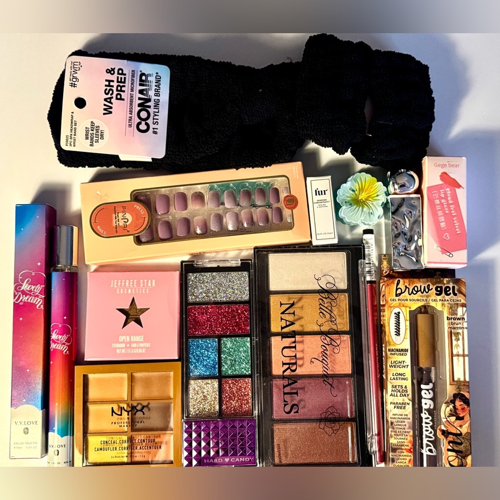 Beauty Makeup Bundle Hard Candy, Jeffree Star, NYX,fur, Conair
